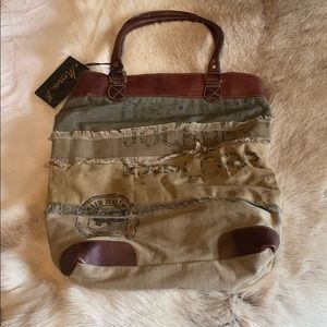 NWT Mona B Upcycled Canvas Tote